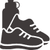 shoes-water-bottle-72x72 Icon of shoes and water bottle.