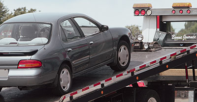 Car being towed