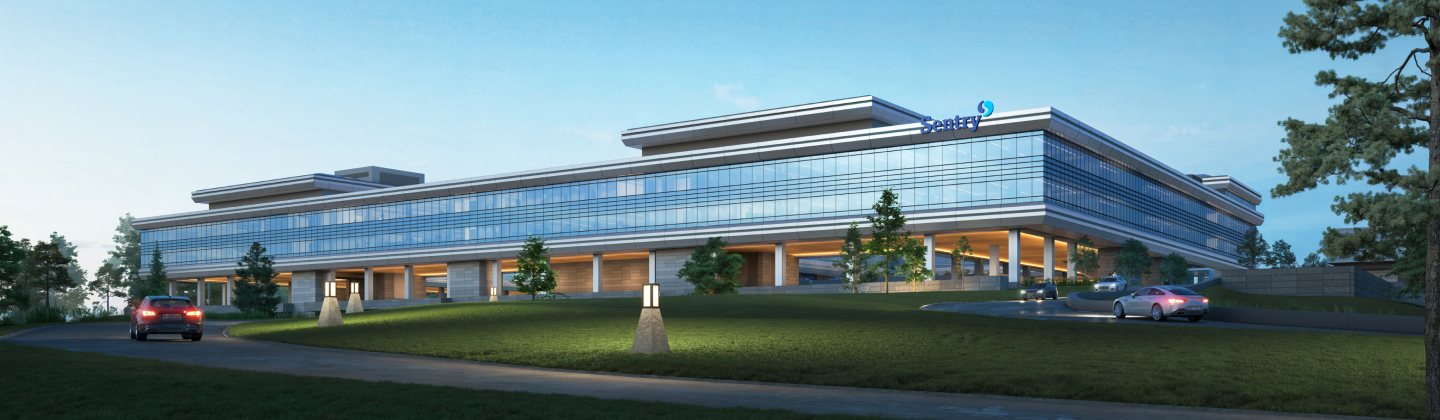 Sentry Home Office exterior rendering of upcoming renovations