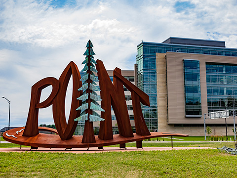 Point sculpture near Sentry headquarters in Stevens Point, Wisconsin