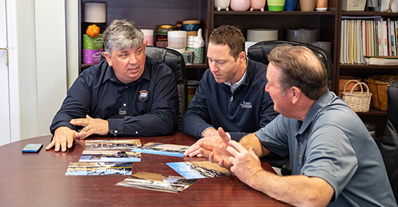 Employees being educated on emergency weather plans