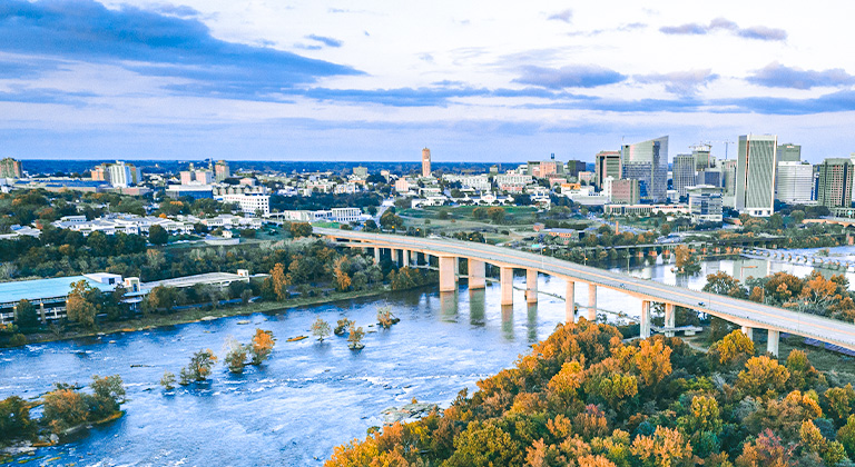 Aerial view of Richmond, Virginia