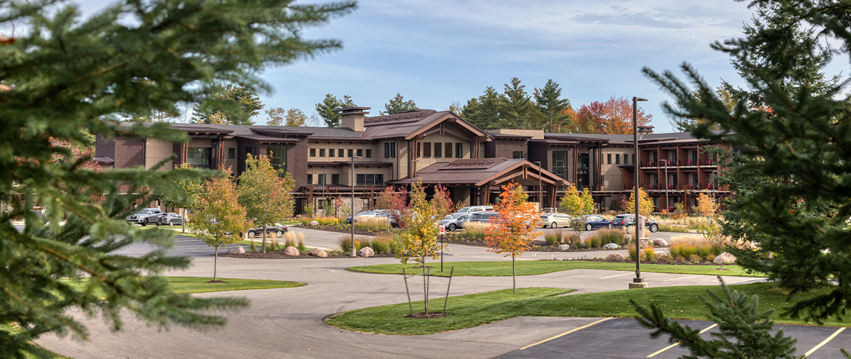 The Inn at SentryWorld building and parking lot