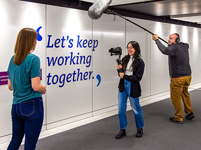 teams-marketing-video-internship-696x522 three people at a video shoot