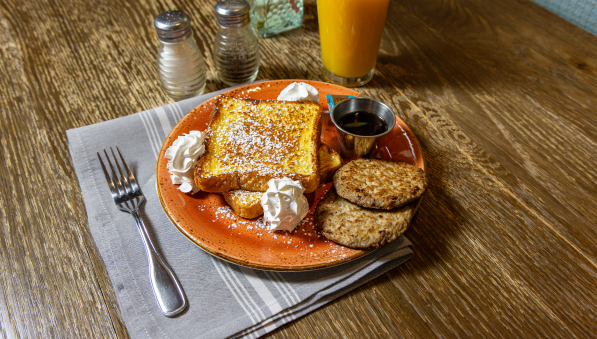 50-50-bed-breakfast-597x339 French Toast breakfast at The Library.