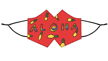 Aloha and pineapples face mask design