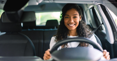 Young, excited driver