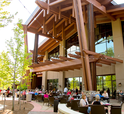 People enjoying the outdoor patio at PJ's - SentryWorld