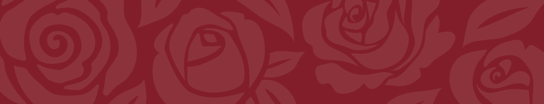 Faded rose illustration on a red background