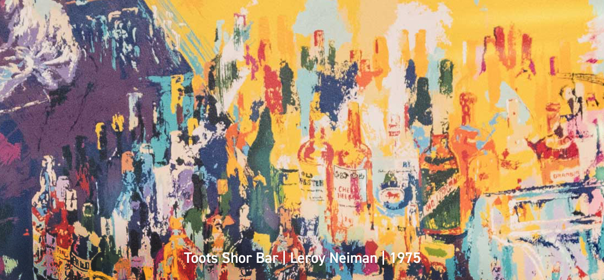 Toots Shor Bar painting made by Leroy Neiman in 1975