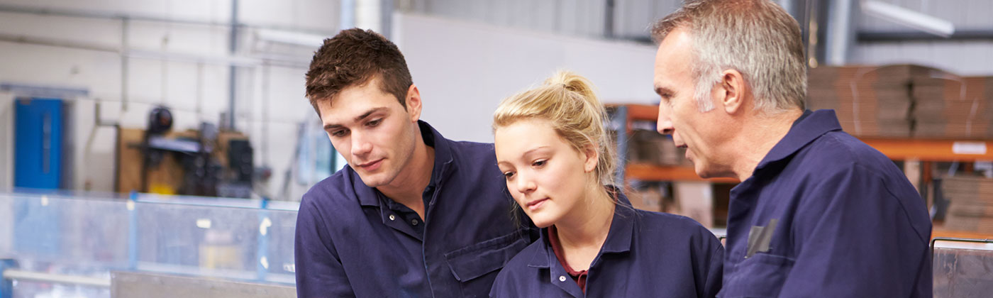 Group of factory workers together