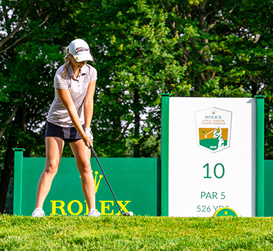 McKenna Nelson ready to tee off. 