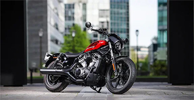 Red and black Harley-Davidson motorcycle