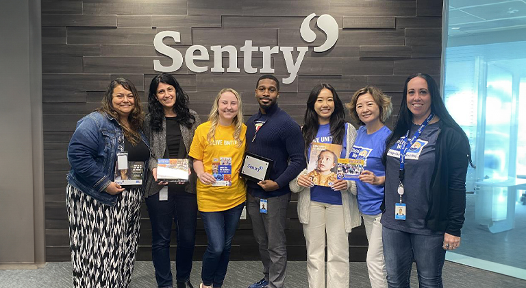 United Way volunteers at Sentry Insurance