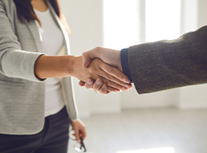 Two people shaking hands