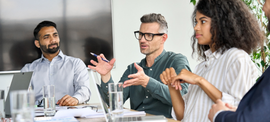 Business leaders during a meeting.