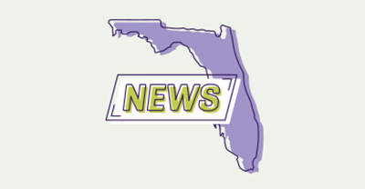 Illustration of the state of Florida with a News banner
