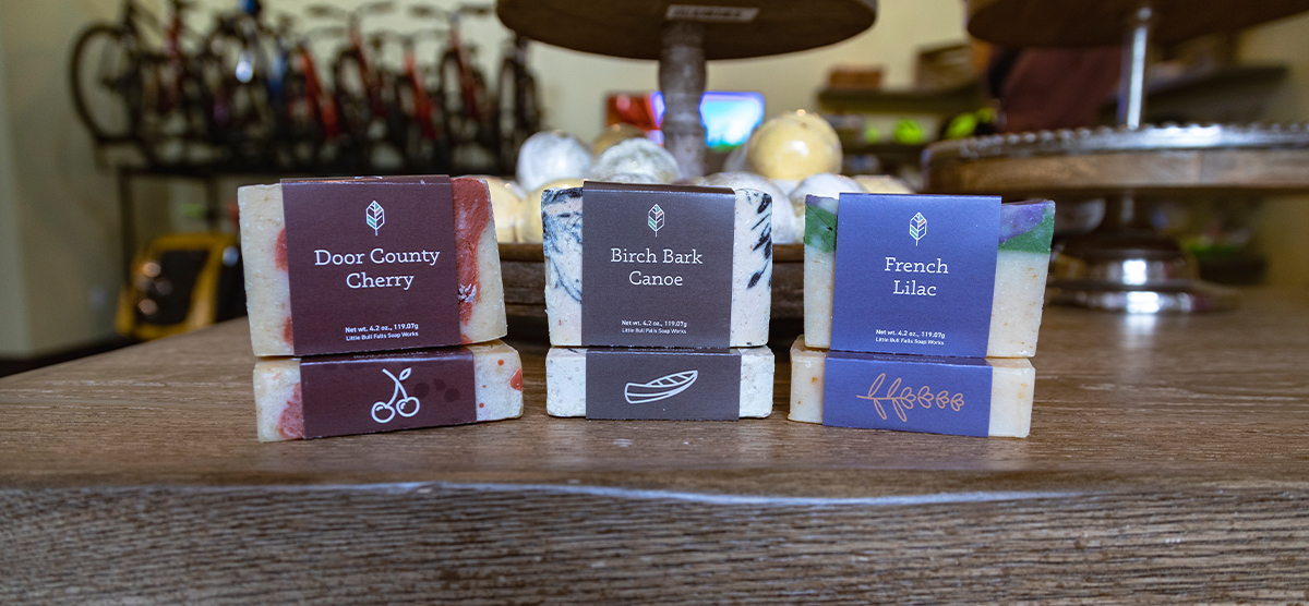 Bars of soap for purchase in the Outfitter