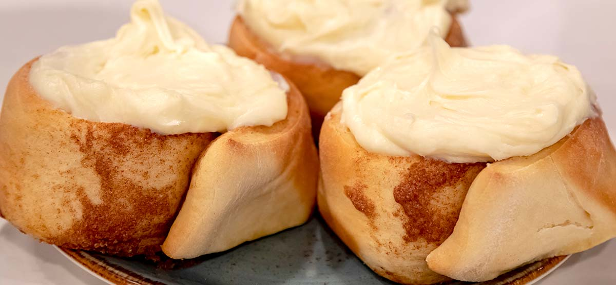 Cinnamon rolls at the Library Café