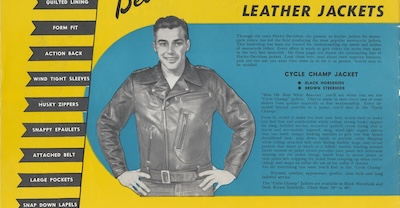Harley-Davidson cycle champ leather jacket historical advertisement