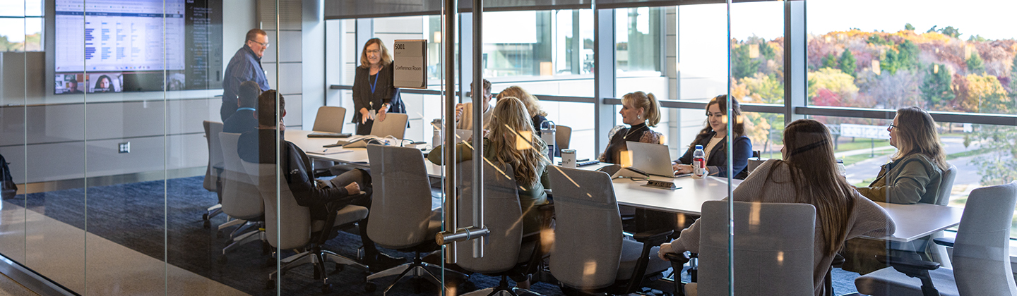 employees meeting in a conference room