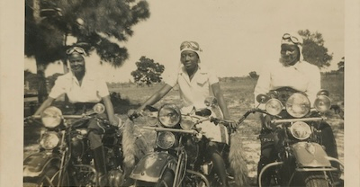 Bessie and women on motorcycles