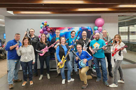 A large group of Sentry IT associates during Sentry Success Week celebration.