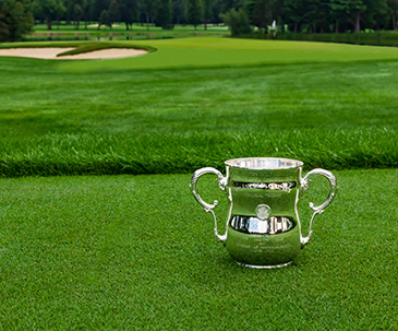 U.S. Senior Open championship trophy at SentryWorld