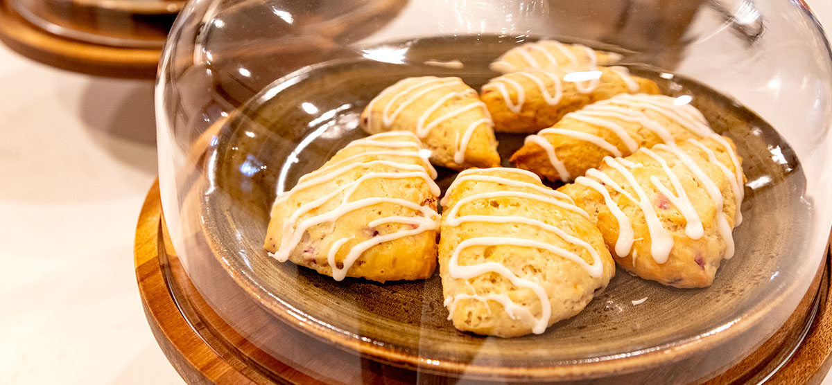 Scones for purchase at the Library Café