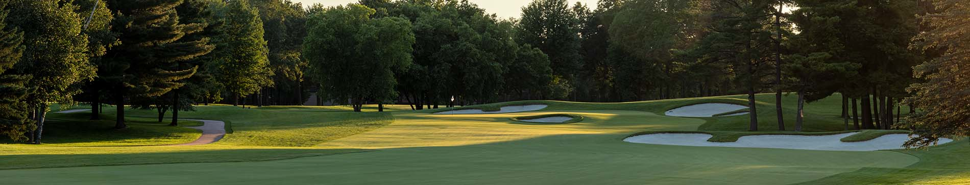 Fairway with sand traps in the SentryWorld golf course