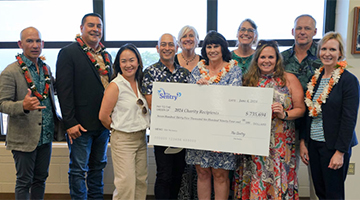 Sentry and PGA representatives with the donation check to Maui