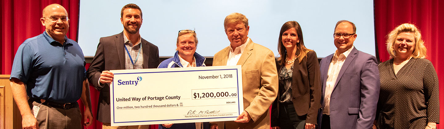 Sentry Insurance United Way donation in 2018