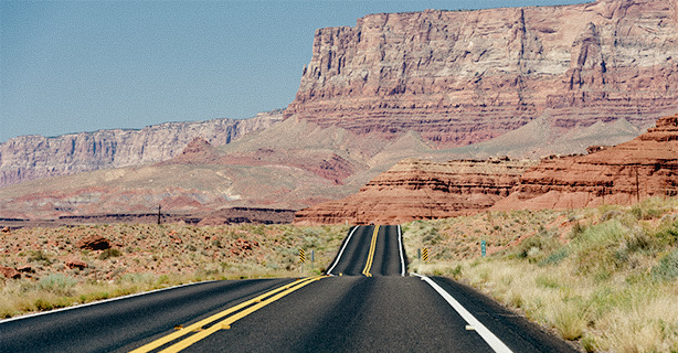 Road leading to the Grand Canyon