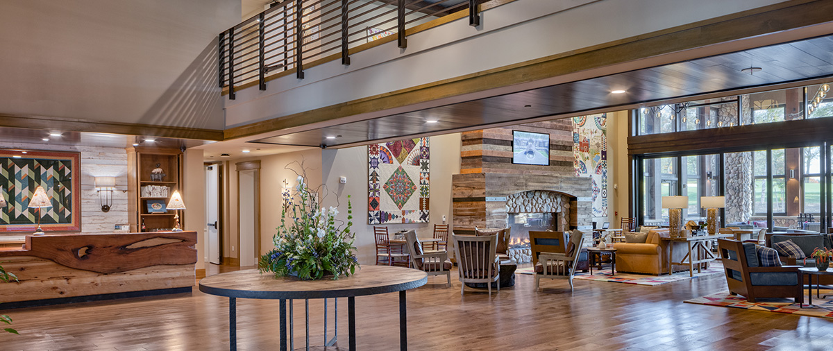 The Inn lobby and living room area.