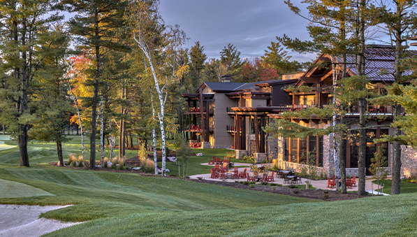 View of The Inn at SentryWorld from the golf course