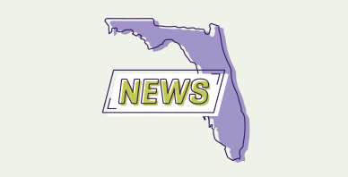 Illustration of the state of Florida with a News banner