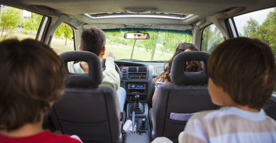 Family in car