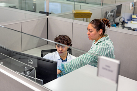 Associates collaborating at the Sentry El Paso office.