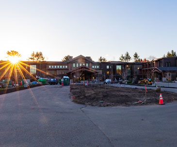 Parking lot at The Inn at SentryWorld under construction