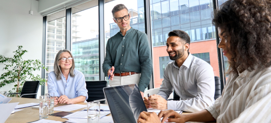 Business leaders in a meeting.