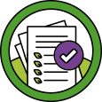 Icon of a checklist on a piece of paper