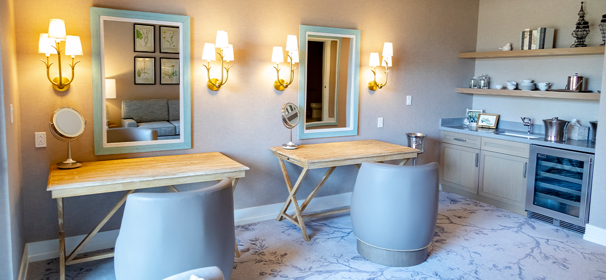 Two vanities in the Salon at The Inn at SentryWorld