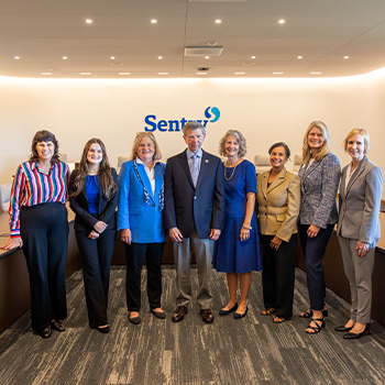 group photo of attendees at Ruth Salzmann donation event