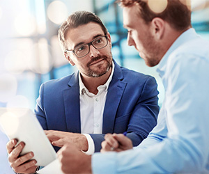 Two people in conversation.