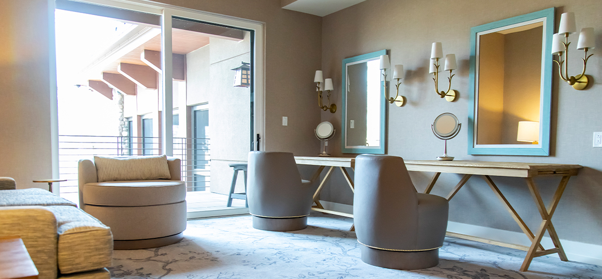 Vanity seating in the Salon at The Inn at SentryWorld