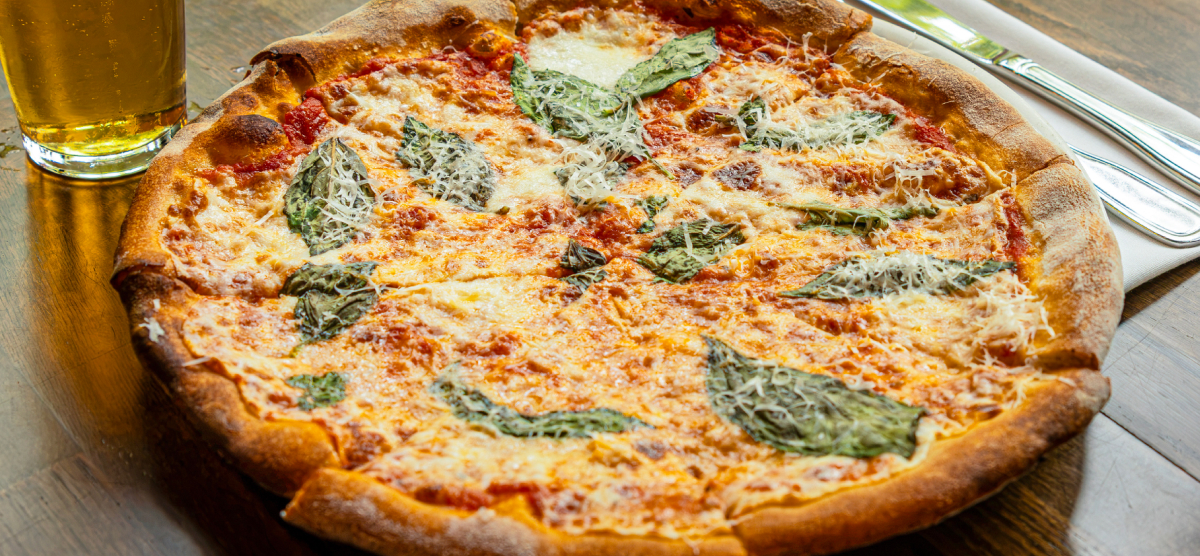 Margherita pizza at PJ's.
