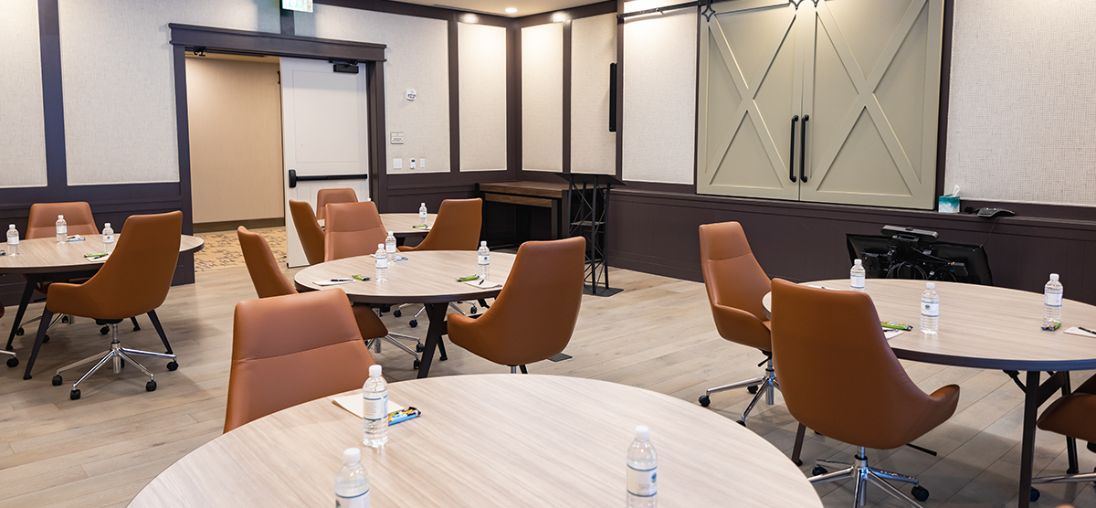 Meeting room with tables in The Inn at SentryWorld