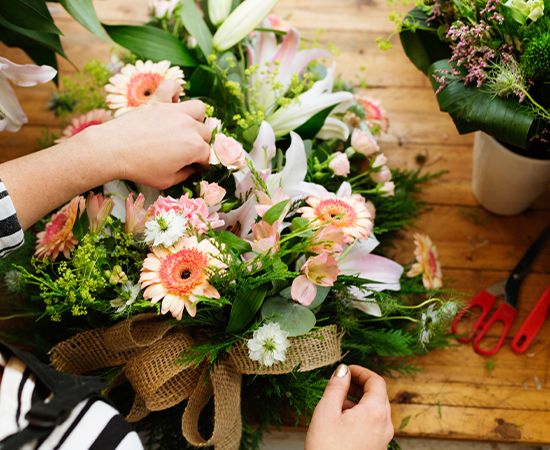 Arranging flowers