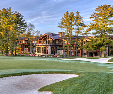 Back of The Inn at SentryWorld from the golf course