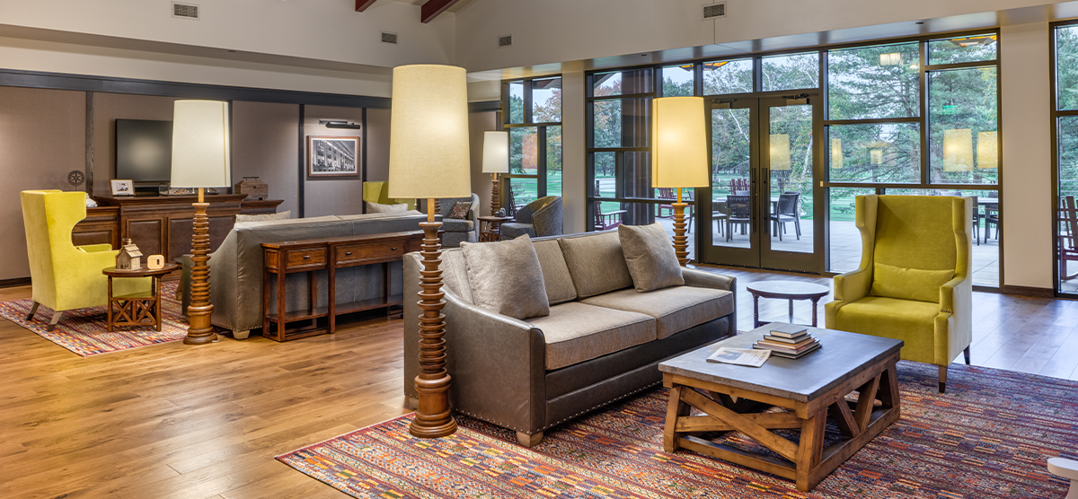 Couches and chairs in the Executive Lounge at The Inn